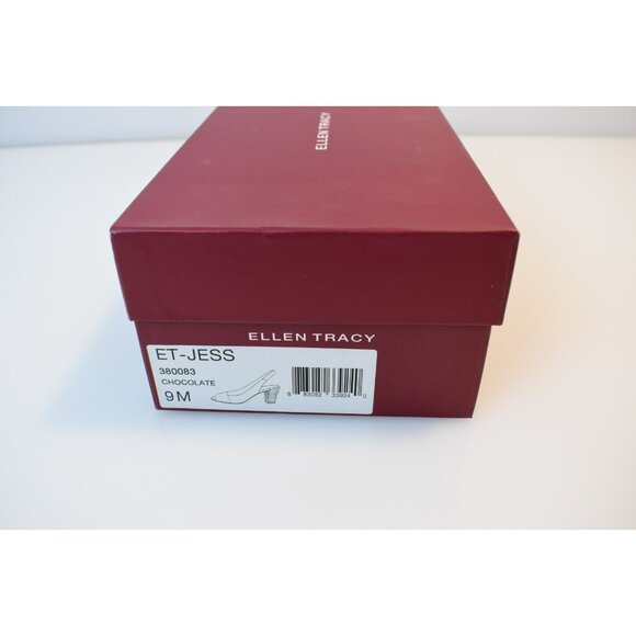 Ellen Tracy Chocolate Platform Heels Square Toe Size 9 New in Box ET-Jess - Picture 12 of 12